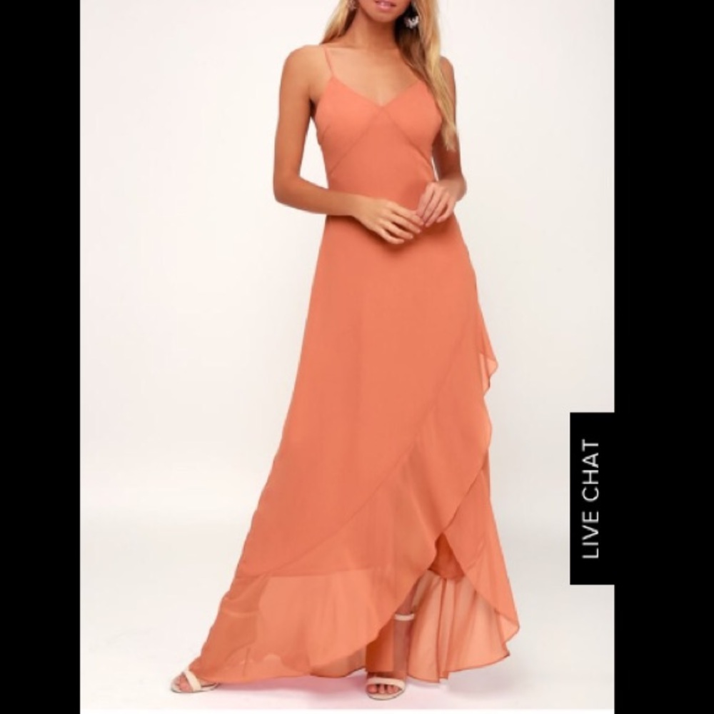 ADA RUSTY ROSE LACE-UP MAXI DRESS